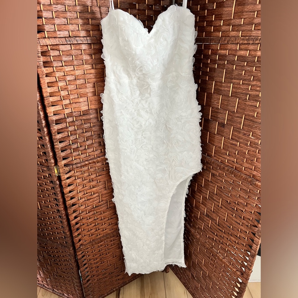 Angel Biba LWD embellished midi dress with slit